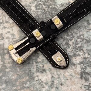 Wrangler Black Belt with Silver and Gold Details